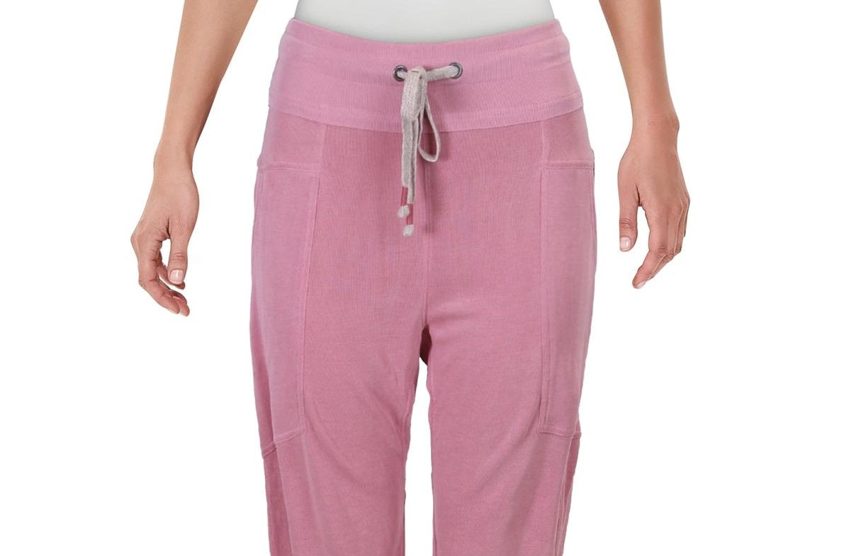 Calça de moletom feminina Free People, confortável, rosa, tamanho extrapequeno