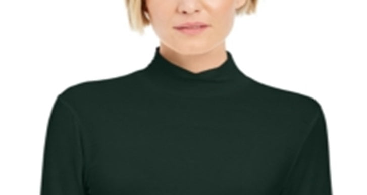 Blusa feminina com gola falsa, verde, tamanho pequeno, S, da Style &amp; Co