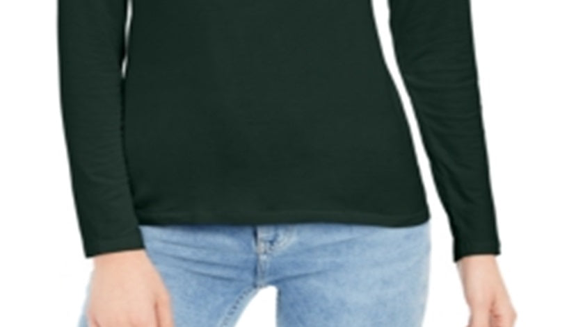 Blusa feminina com gola falsa, verde, tamanho pequeno, S, da Style &amp; Co