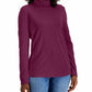 Karen Scott Blusa de gola alta feminina de algodão, roxa, tamanho extragrande