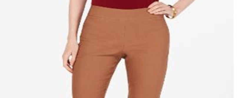 Calça feminina Charter Club Cambridge Skinny com controle de barriga, tamanho 10, cobre