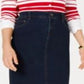 Saia jeans feminina Charter Club com controle de barriga, azul, tamanho 12