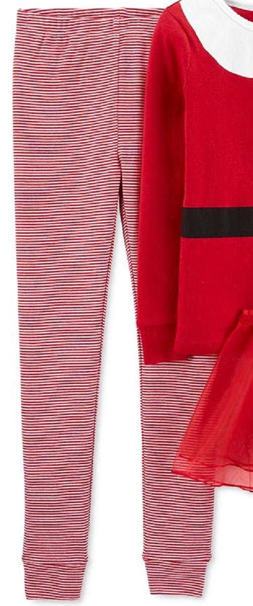 Conjunto de pijama de Papai Noel com tutu Carter's Girls, 3 peças, vermelho, tamanho 6