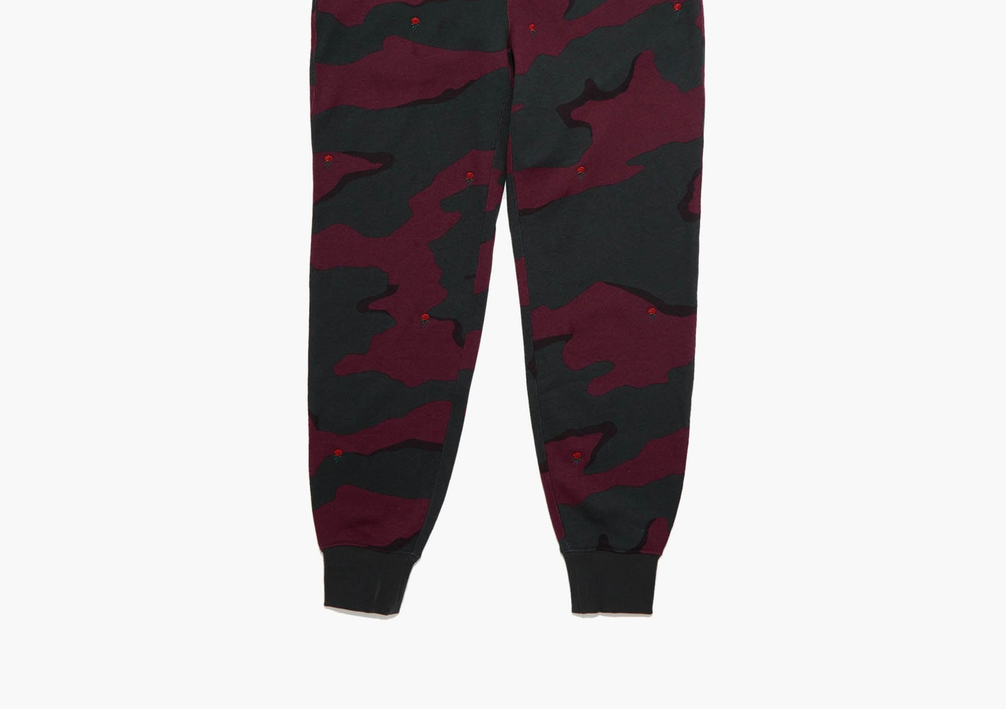 Calça de moletom camuflada bordada Live Rose da Lacoste, masculina, Berry Jam, preta, tamanho X-G