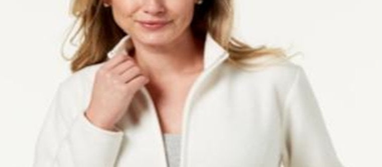 Jaqueta de lã Karen Scott Zeroproof feminina, tamanho casca de ovo, tamanho pequeno G