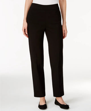 Calça feminina Alfred Dunner Classics Allure Slim Leg, preta, tamanho 16S