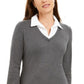 Karen Scott Blusa Feminina de Algodão com Camadas, Cor Carvão, Tamanho Pequeno P