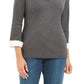 Karen Scott Blusa Feminina de Algodão com Camadas, Cor Carvão, Tamanho Pequeno P