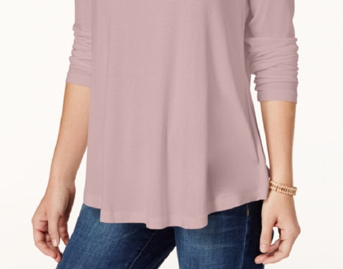 Blusa feminina de gola alta JM Collection, rosa, tamanho P