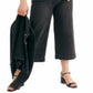 Calça jeans cropped feminina Free People com cadarço, preta, tamanho 31