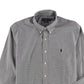 Camisa xadrez masculina Ralph Lauren com botões, preta, tamanho XXL