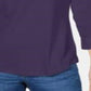 Camisa utilitária feminina Karen Scott de algodão com gola Johnny, roxa, tamanho X-S