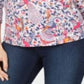 Camiseta feminina estampada de algodão Charter Club, branca, tamanho pequeno, tamanho XL