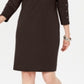 Vestido esportivo feminino Karen Scott de algodão com tachas e manga 3/4, tamanho chocolate, pequeno