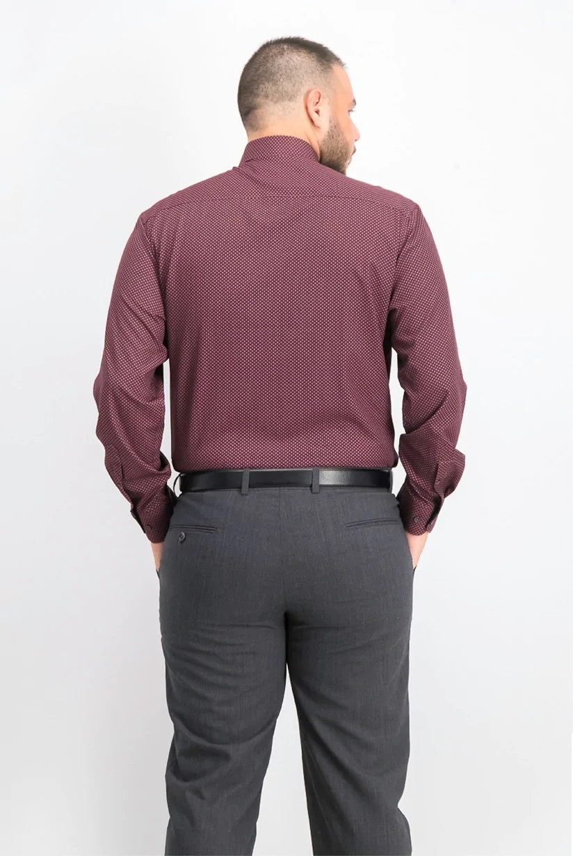 Camisa social masculina de corte slim fit, sem necessidade de passar, cor sólida, tamanho GG, da Society of Threads