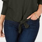 Suéter feminino com amarração frontal estilo &amp; co, cinza, tamanho P