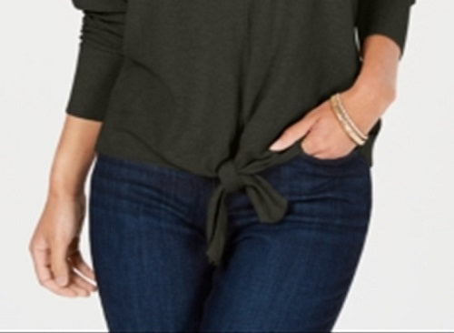 Suéter feminino com amarração frontal estilo &amp; co, cinza, tamanho P