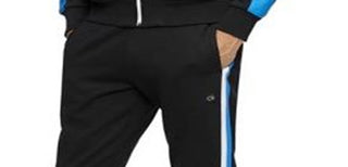 Calça de moletom listrada masculina Calvin Klein preta tamanho grande