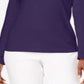 Blusa feminina Karen Scott de algodão com decote redondo, roxa, tamanho médio