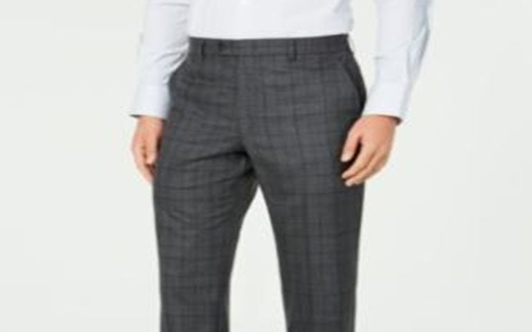 Calças separadas Ralph Lauren Masculinas Classic Fit UltraFlex Stretch Check Cinza Tamanho 44X32