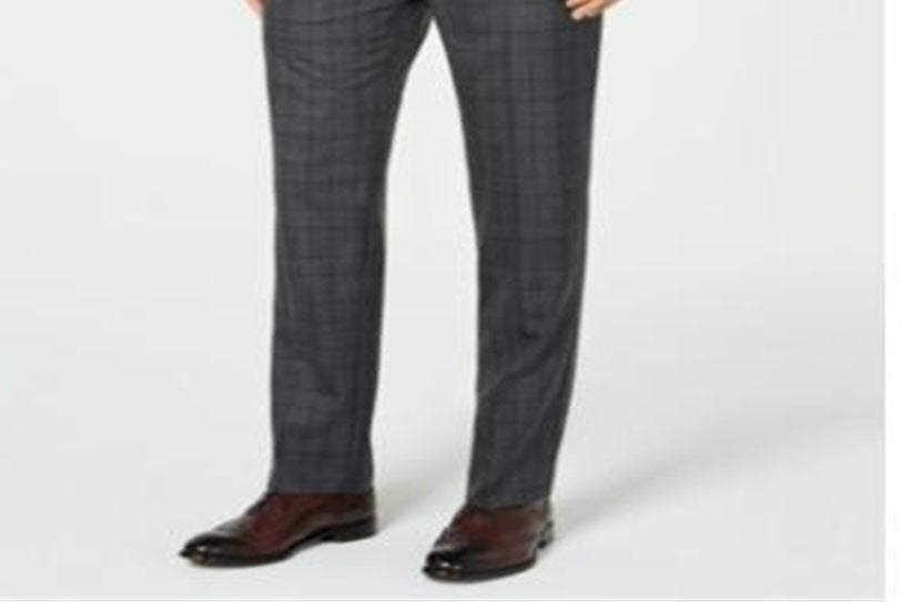 Calças separadas Ralph Lauren Masculinas Classic Fit UltraFlex Stretch Check Cinza Tamanho 44X32