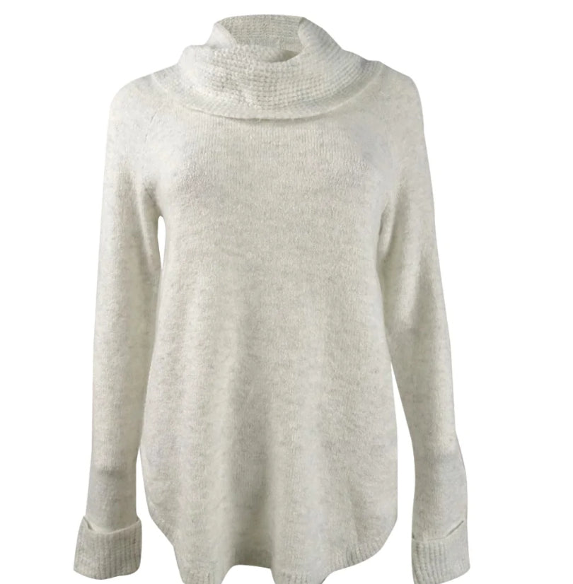 Suéter feminino com gola alta Style &amp; Co, branco, tamanho pequeno grande