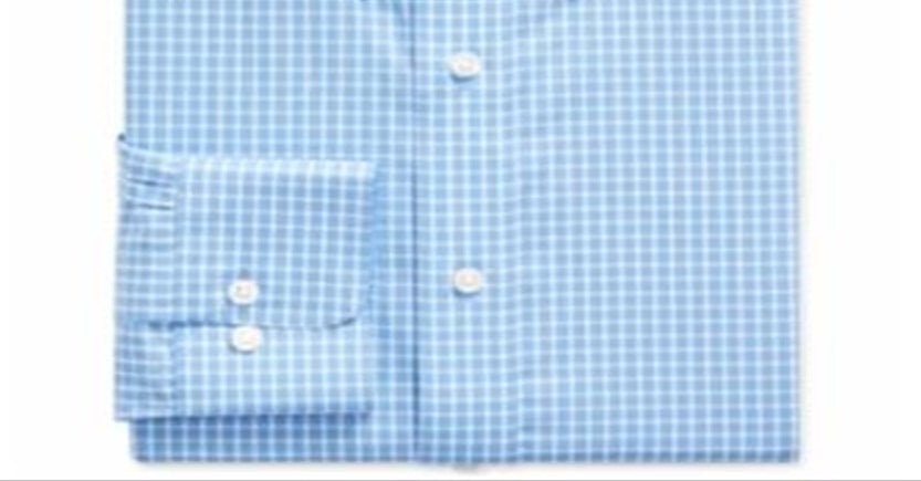 Camisa social masculina Ralph Lauren Slim Fit xadrez azul, sem passar, tamanho 15x32-33