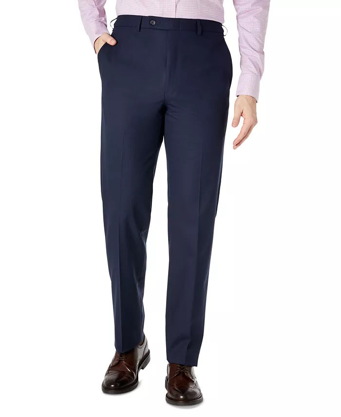 Calça social Ralph Lauren Classic Fit UltraFlex Stretch Mini-Grid Masculina Azul Marinho Tamanho 34