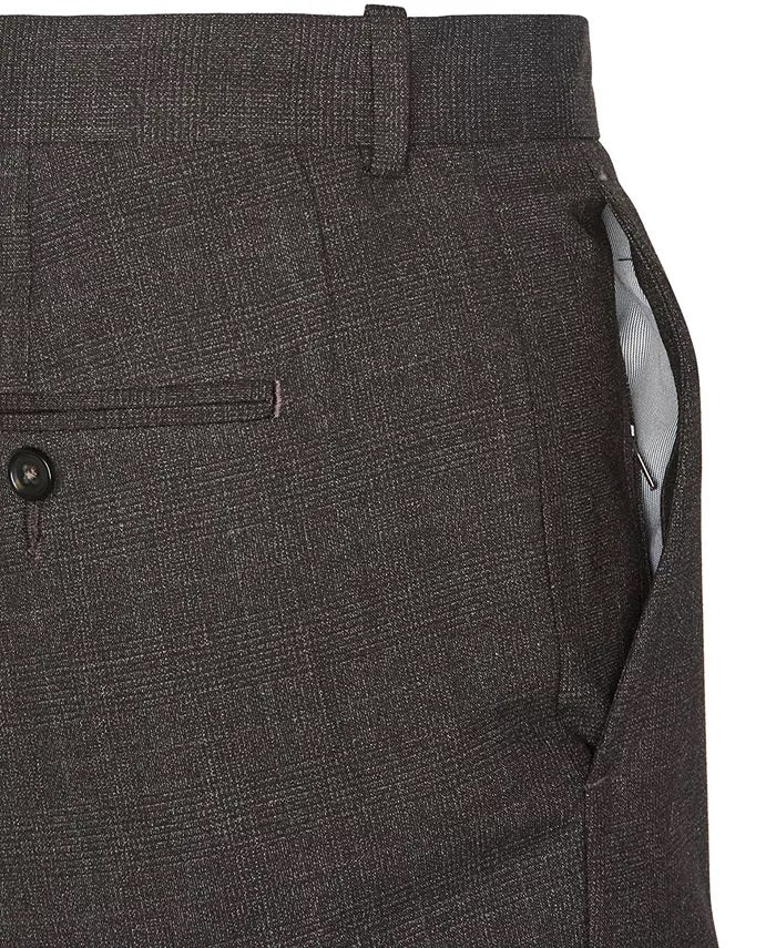 Calça social masculina Perry Ellis Portfolio Slim Fit xadrez tonal, tamanho 31x30, vermelha