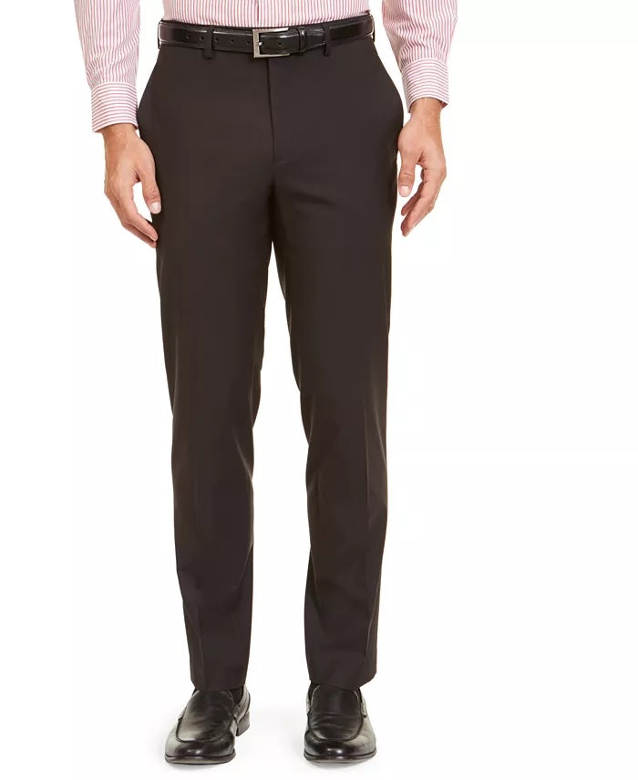 Calça social Ralph Lauren Classic Fit UltraFlex Stretch Mini Houndstooth, cor vinho, tamanho 30