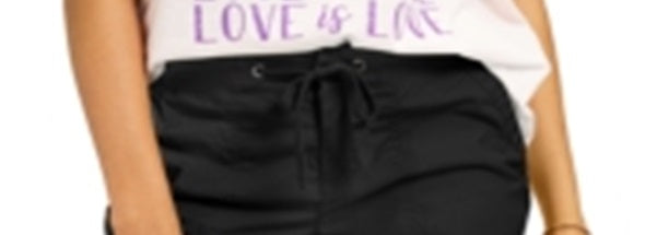 Shorts de malha com cós alto feminino Style &amp; Co, preto, tamanho pequeno G