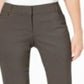 Calça feminina JM Collection, comprimento regular e curto, ajuste curvo, perna reta, verde, tamanho 6S
