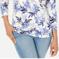 Camisa Henley Estampada Feminina Karen Scott Azul Tamanho Pequeno