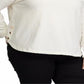 Camisa Ralph Lauren Feminina Plus Size com Botões e Gola Canoa Branca Tamanho 3XL