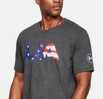 Camiseta masculina Under Armour Freedom Tactical Graphic, cinza, tamanho M