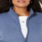 Karen Scott Suéter Feminino com Zíper Frontal Azul Vários Tamanhos Petite S