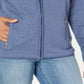 Karen Scott Suéter Feminino com Zíper Frontal Azul Vários Tamanhos Petite S