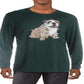Camiseta masculina com estampa de buldogue natalino, tamanho extragrande, verde, Club Room