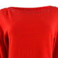 Top de crochê feminino Charter Club com detalhes, vermelho, tamanho pequeno