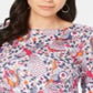 Charter Club Top feminino de algodão pima com estampa de gola canoa e estampa floral multicolorida, tamanho grande