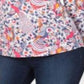 Charter Club Top feminino de algodão pima com estampa de gola canoa e estampa floral multicolorida, tamanho grande