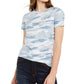 Camiseta feminina com estampa camuflada Lucky Brand, azul, tamanho X-S