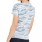 Camiseta feminina com estampa camuflada Lucky Brand, azul, tamanho X-S