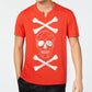 Camiseta masculina com caveira e ossos cruzados da INC International Concepts, vermelha, tamanho grande