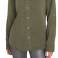 Camisa Sanctuary Feminina Conroy Surplus, elegante e limpa, com botões e bolsos no peito, verde, tamanho XL