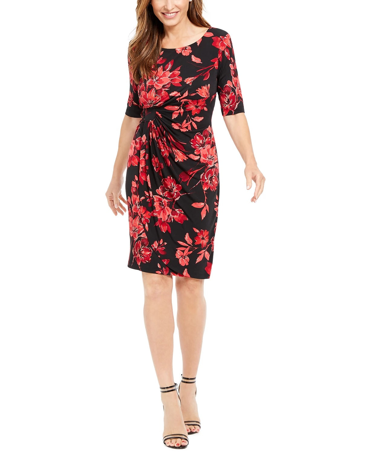 Vestido sarongue feminino pequeno com estampa floral vermelho tamanho 8P da Connected