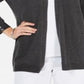 Karen Scott Cardigan Feminino Aberto Frente Botões Punho Cinza Tamanho Médio
