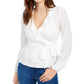 Blusa feminina com babados e babados, tamanho extragrande, branca, Q&amp;A