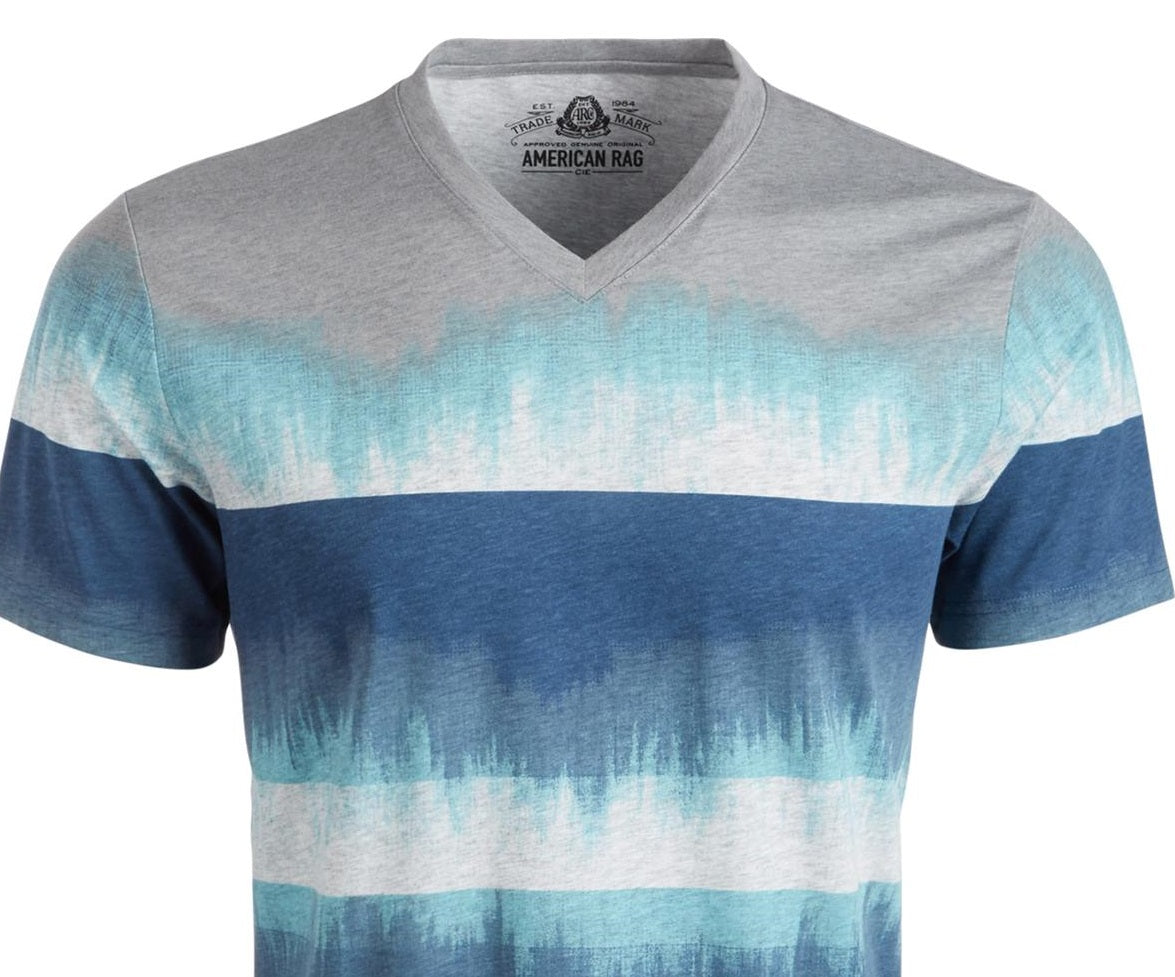 Camiseta masculina American Rag Colorblocked Dip Dyed Azul Tamanho XX-G