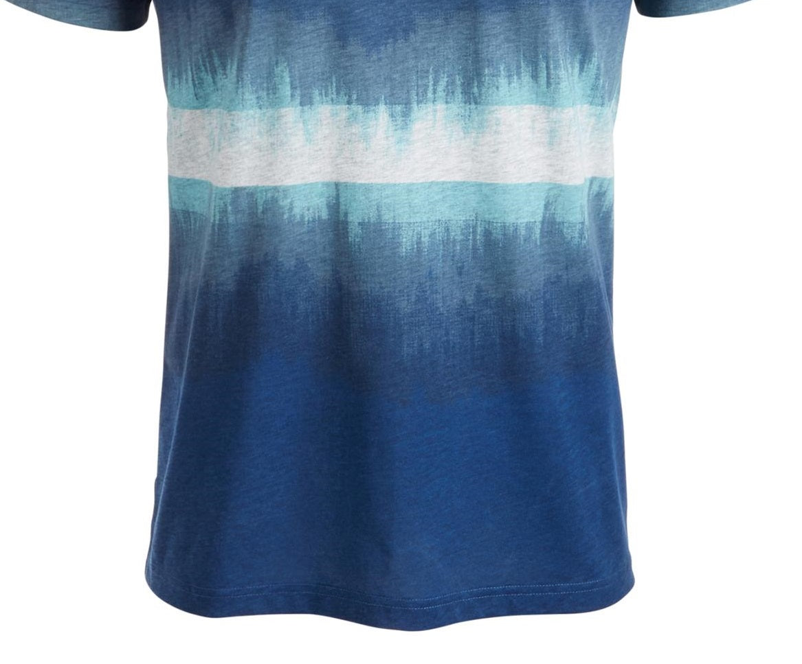 Camiseta masculina American Rag Colorblocked Dip Dyed Azul Tamanho XX-G